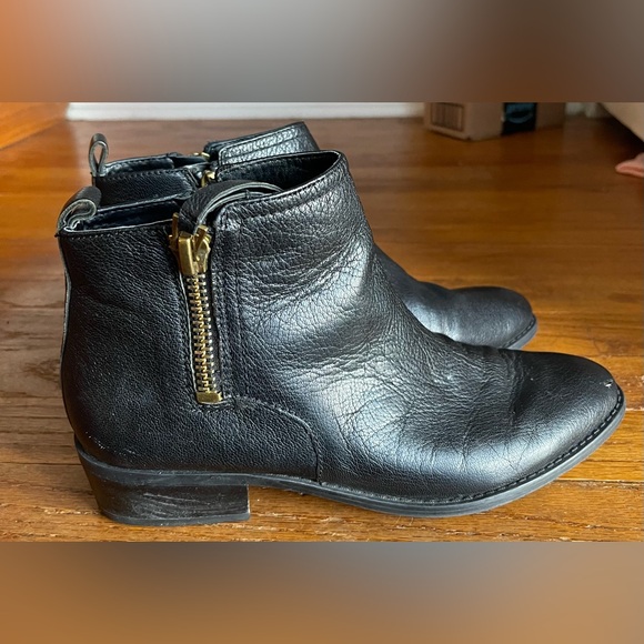 Franco Sarto Skylar Ankle Bootie Double Zip Almond Toe Black Women's US 8.5M - Picture 4 of 8